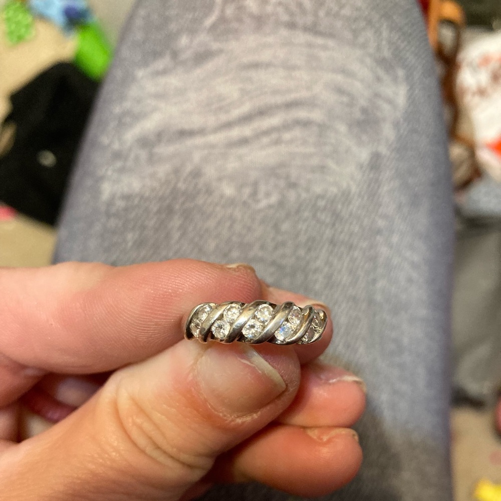 Sterling silver cubic zirconia ring. Size 7